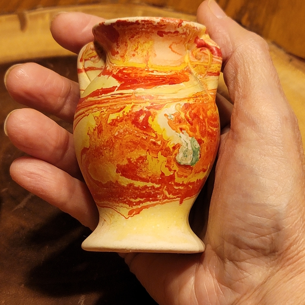 Antique 1920s Morton End Of Day Pottery Mini Vases Set Of 2 - Picture 7 of 11